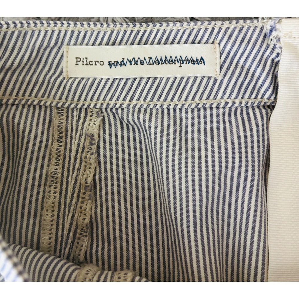Pilcro and the Letterpress Skirt Denim 12 Blue Hickory Stripe Excellent Coastal - Picture 4 of 8